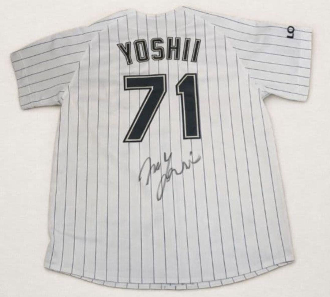 千葉ロッテマリーンズ　吉井理人　レプリカユニホーム　Mサイズ　刺繍仕様　ホーム用