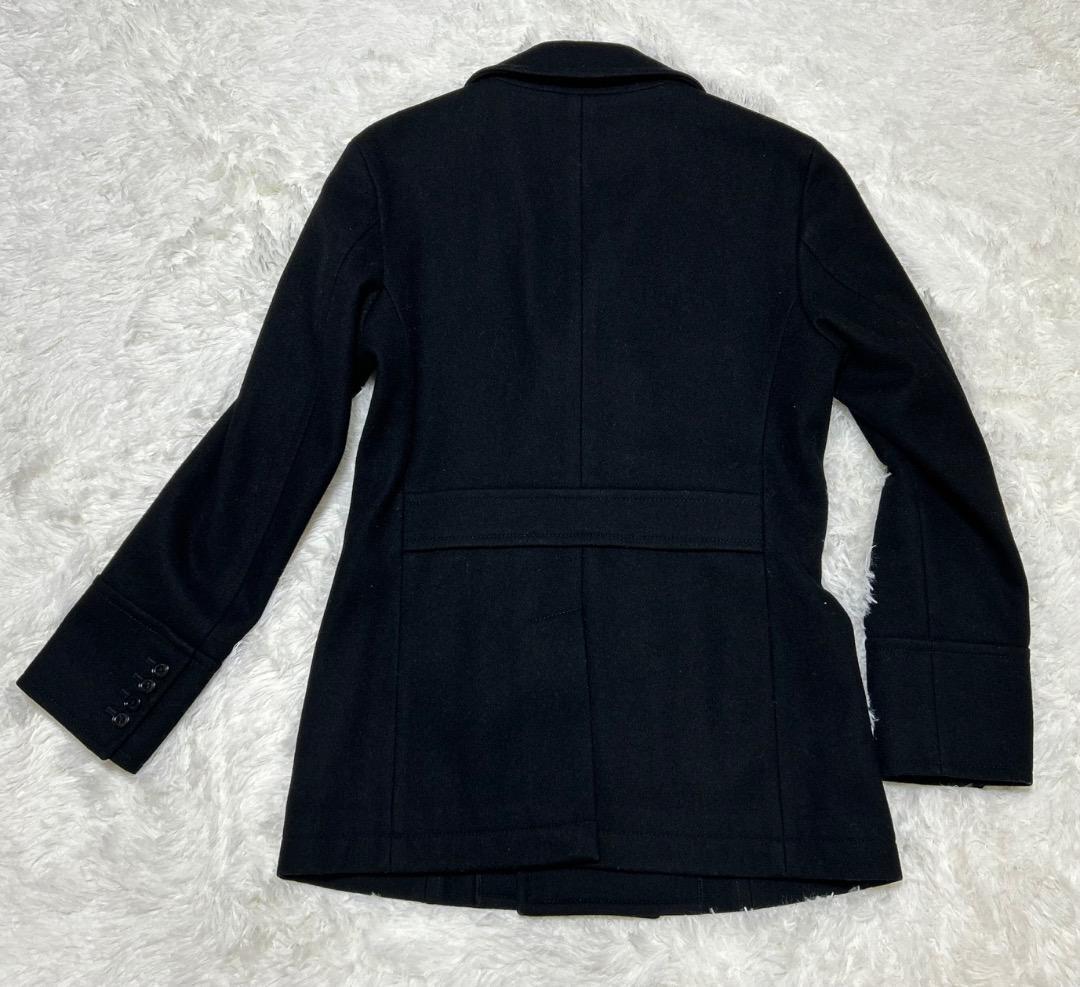 a【極美品】バーバリーブラックレーベル☆ ウール ピーコート 　黒L