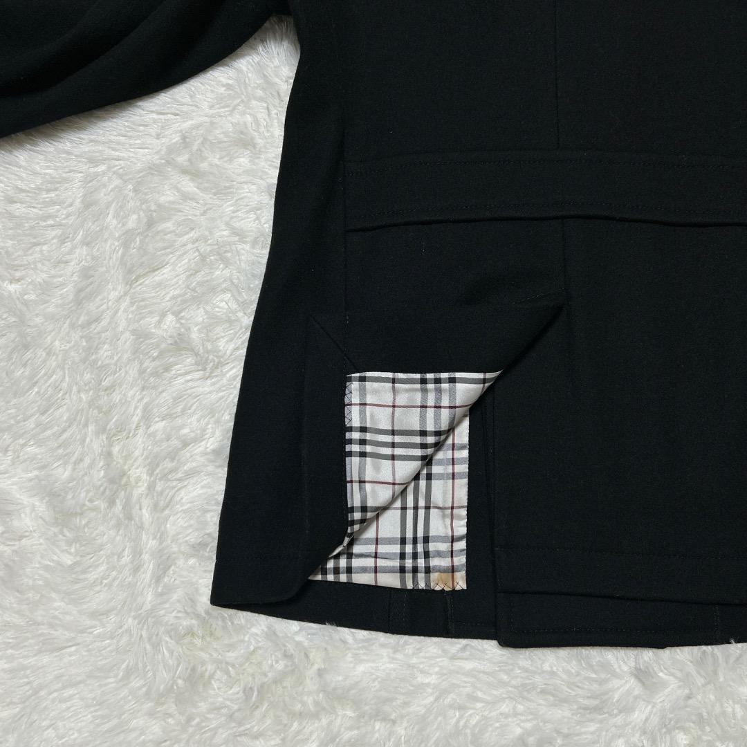 a【極美品】バーバリーブラックレーベル☆ ウール ピーコート 　黒L