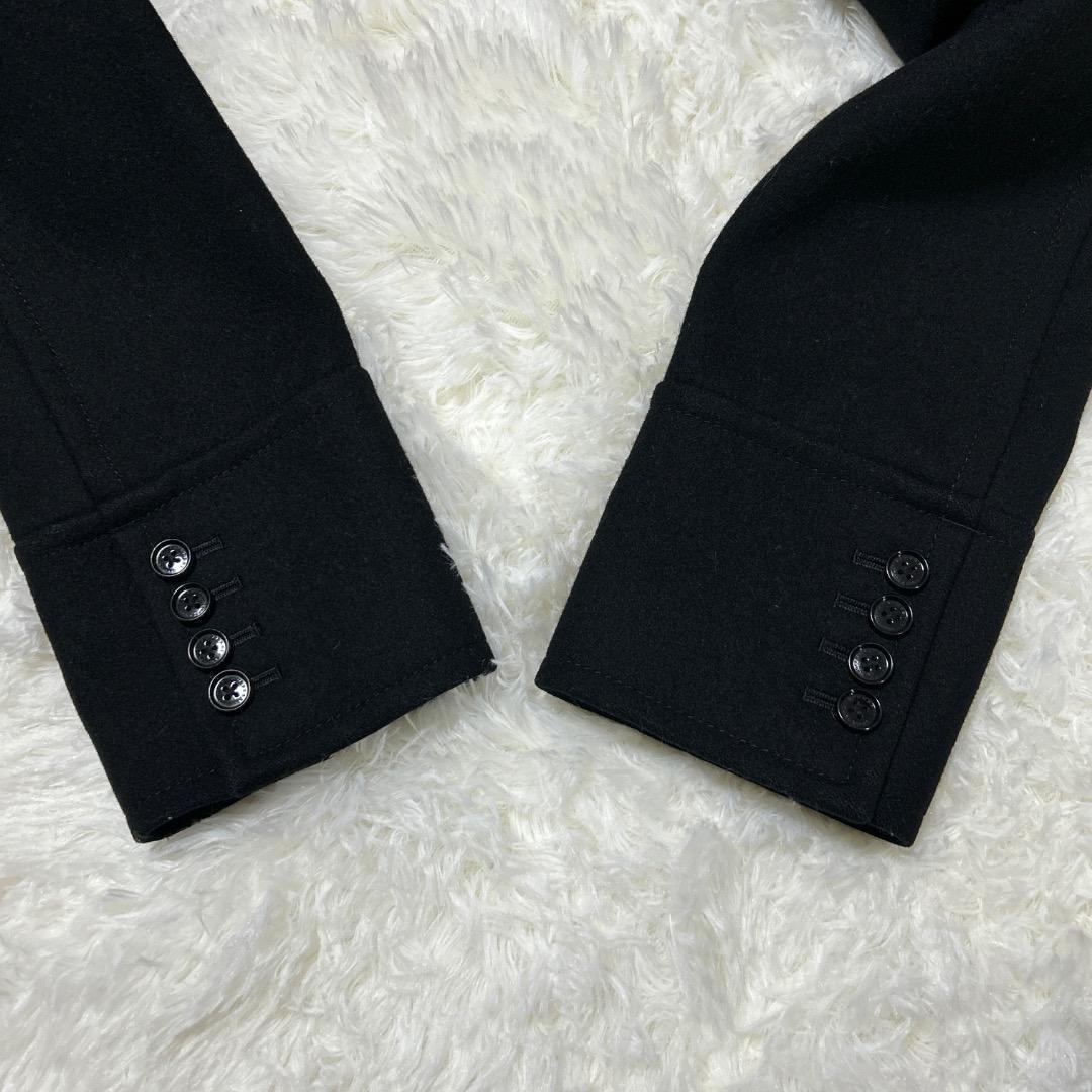 a【極美品】バーバリーブラックレーベル☆ ウール ピーコート 　黒L