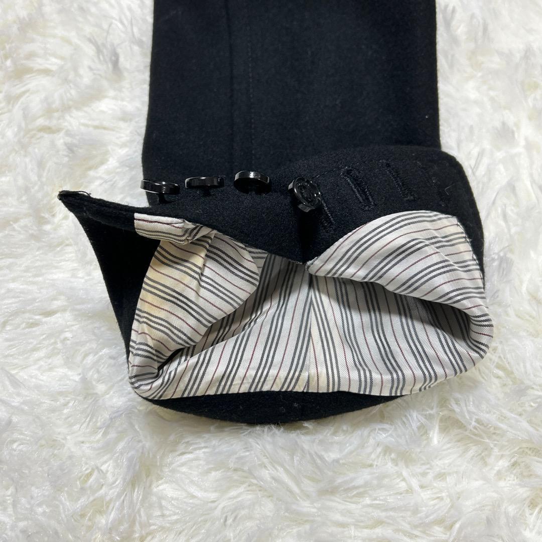 a【極美品】バーバリーブラックレーベル☆ ウール ピーコート 　黒L