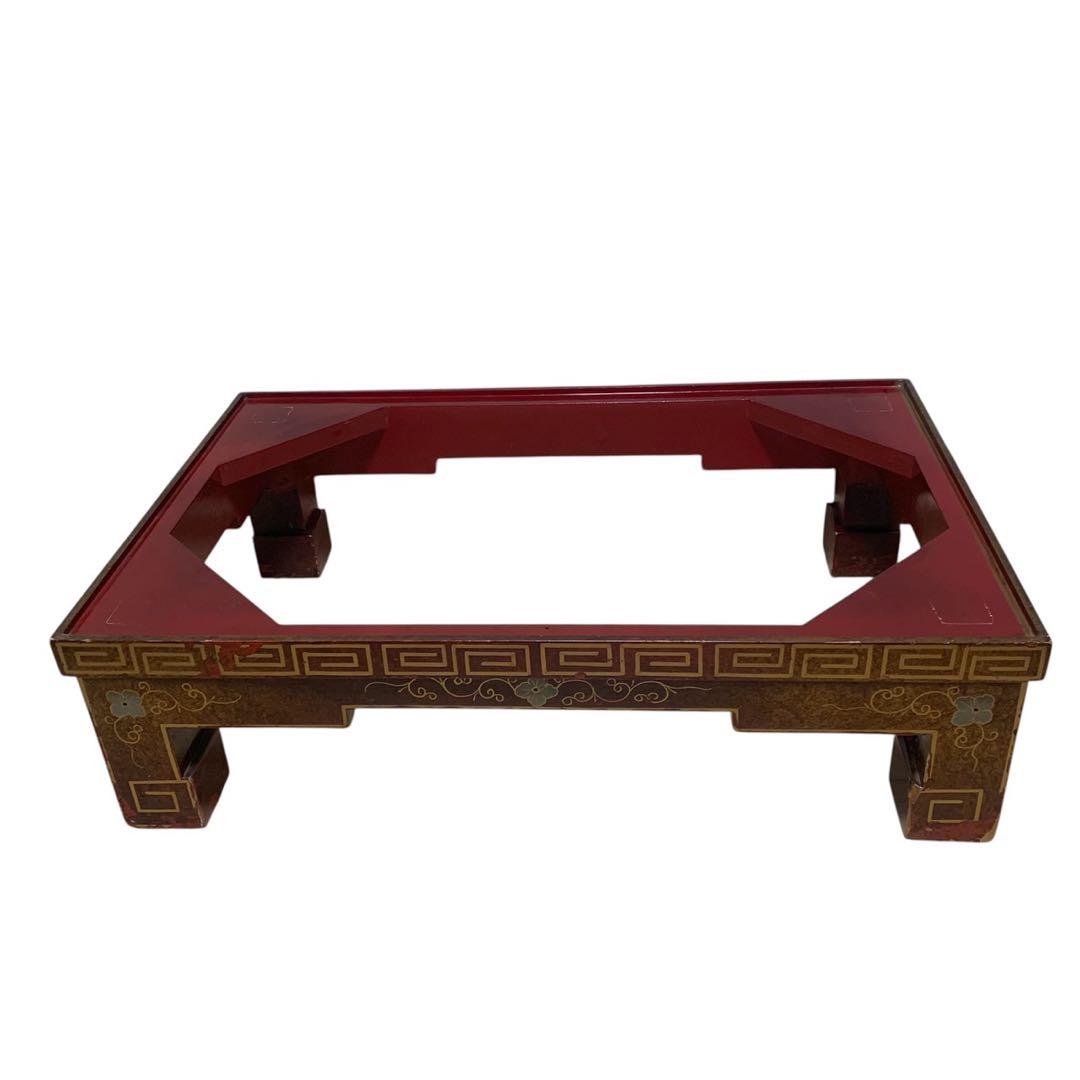 赤色の花と鳥の装飾タンス　希少　中国　 チェスト　箪笥 花鳥 骨董　アンティーク