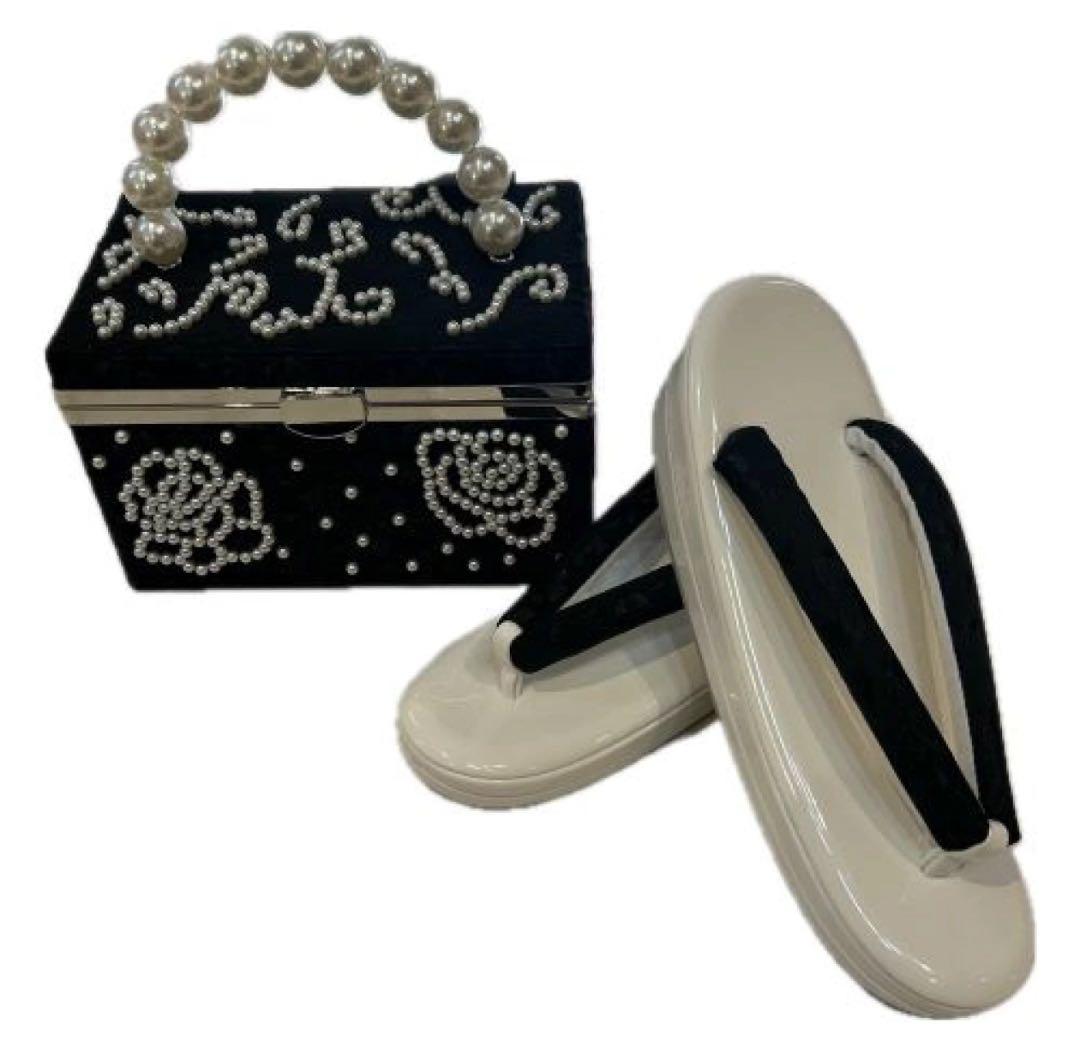 No.16 成人式草履バッグセット　振袖用 ブラック