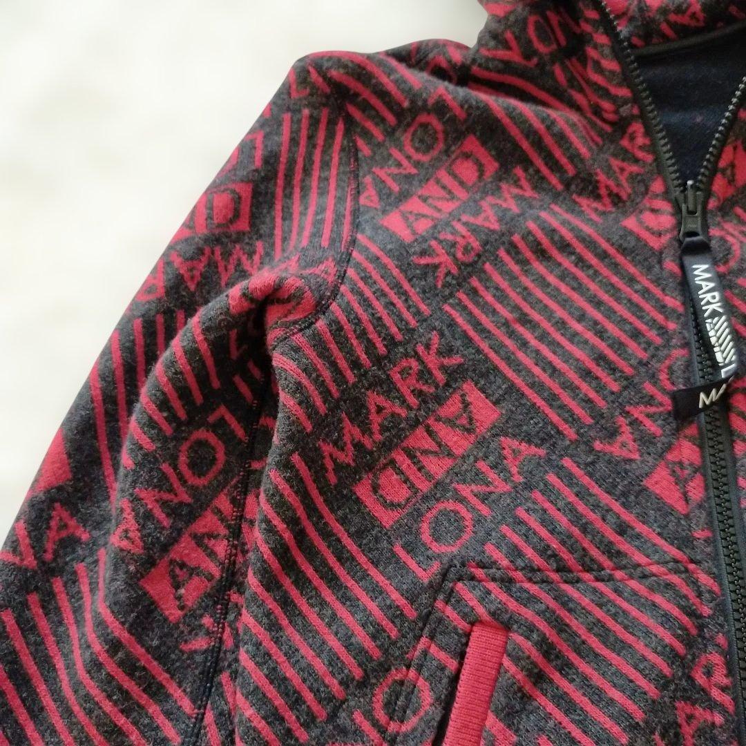 マークアンドロナ リバーシブルニット ウール配合 パーカー スカル 46