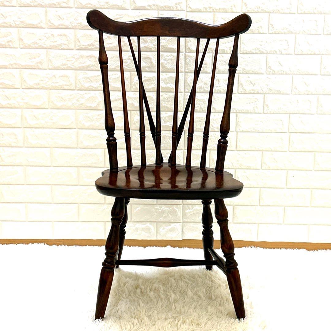 【極美品】飛騨産業　キツツキマーク　ブレースバックチェア