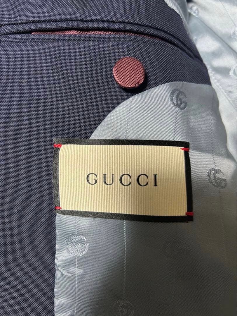 GUCCI 20AW ロゴパッチブレザーテーラードジャケット 紺ブレ44