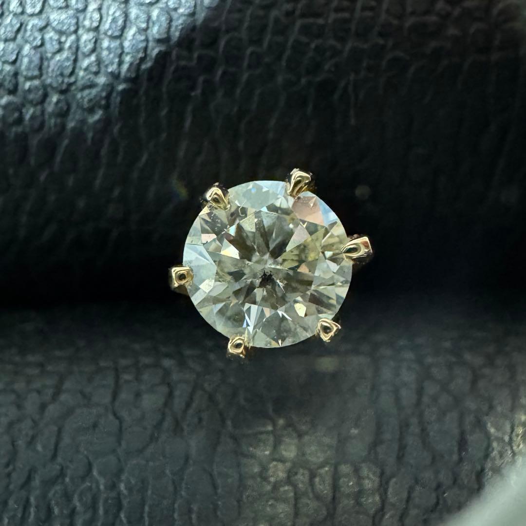 【限定大特価】K18 天然ダイヤモンド0.5ct片耳ピアス（鑑別書付）