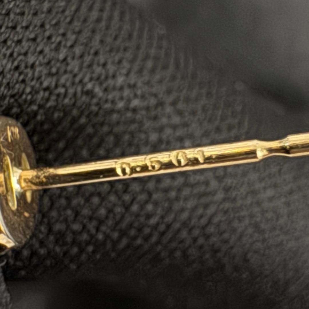 【限定大特価】K18 天然ダイヤモンド0.5ct片耳ピアス（鑑別書付）