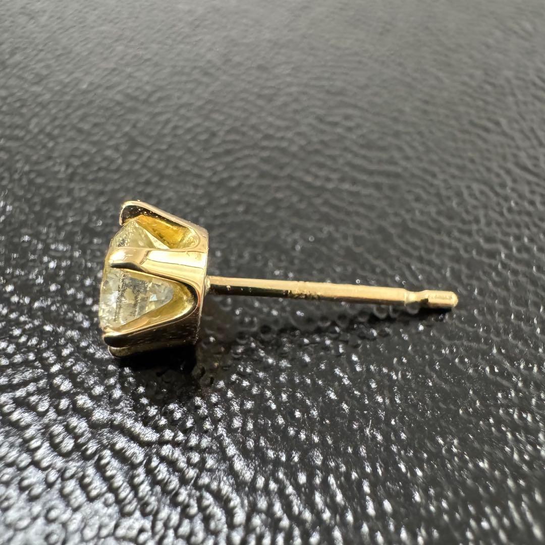 【限定大特価】K18 天然ダイヤモンド0.5ct片耳ピアス（鑑別書付）