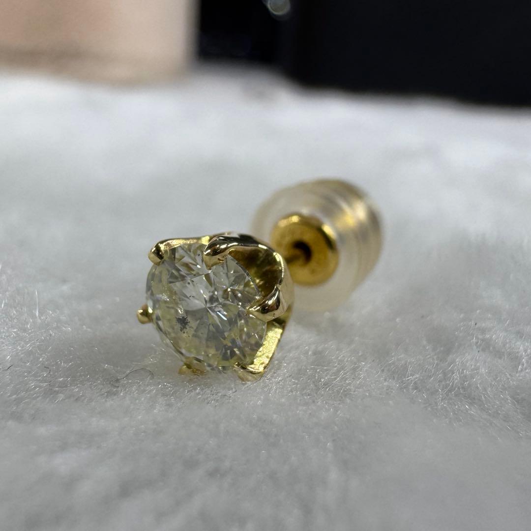 【限定大特価】K18 天然ダイヤモンド0.5ct片耳ピアス（鑑別書付）