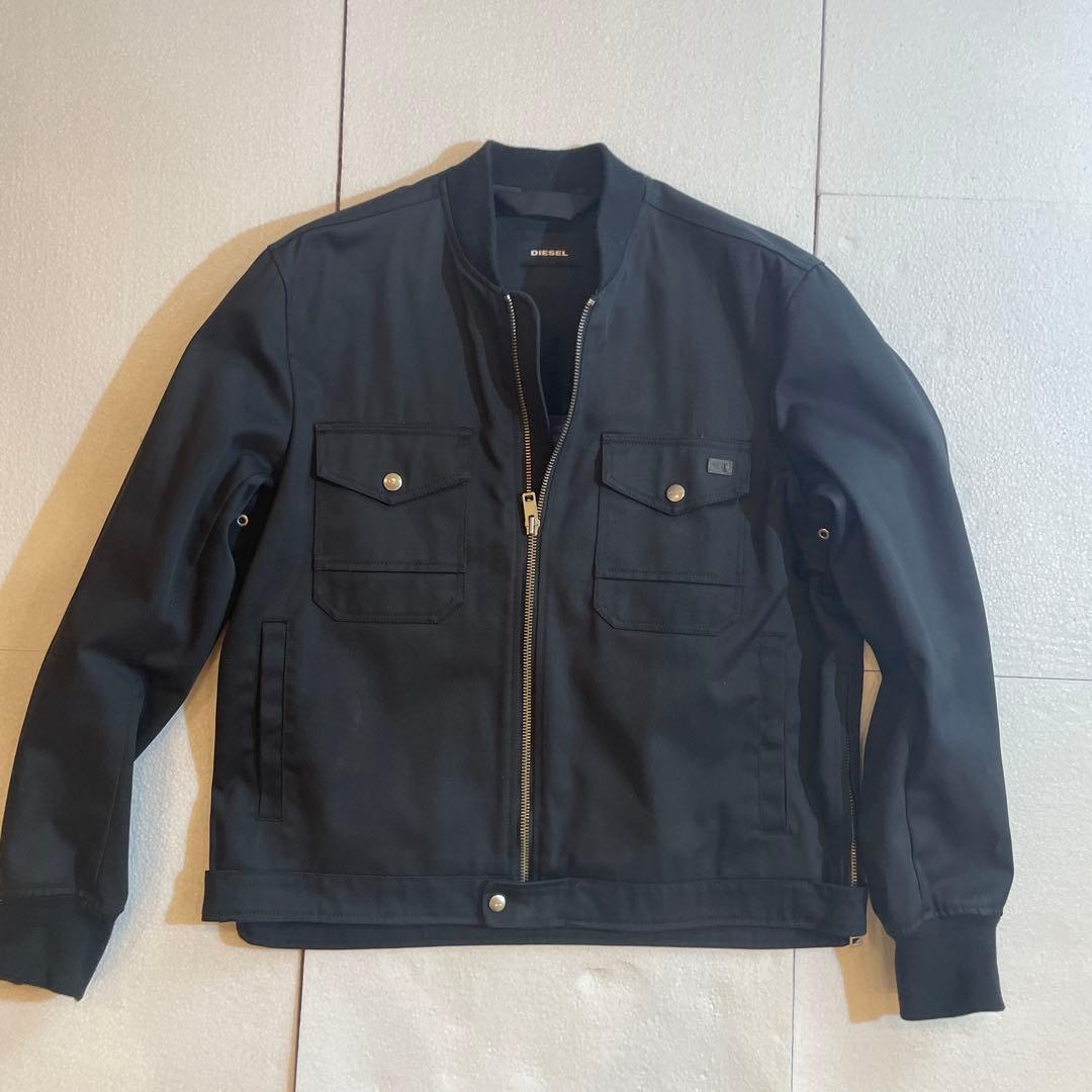 【美品】DIESEL ノーカラーブラックジャケット