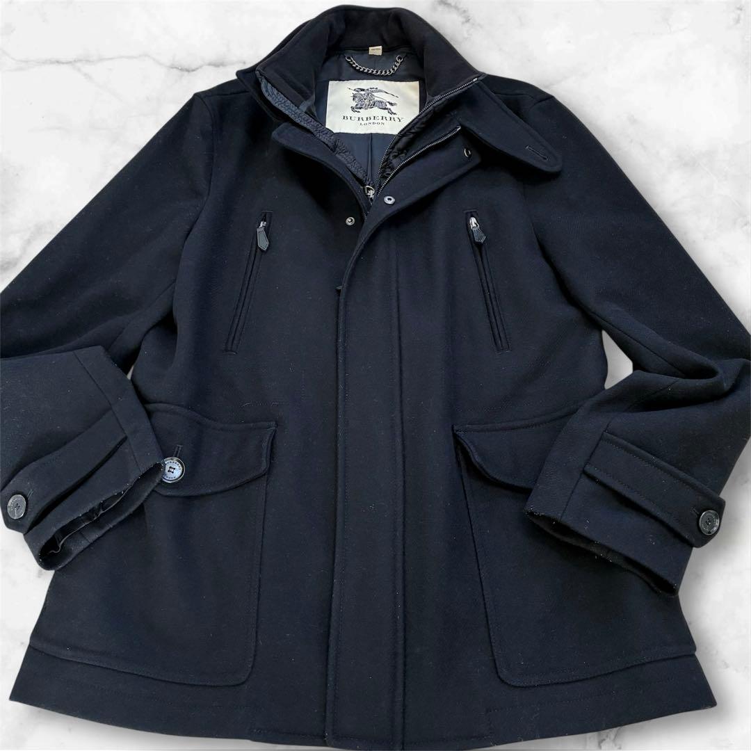 極美品✨希少 52 現行 バーバリーロンドン ウール コート 高級 2way