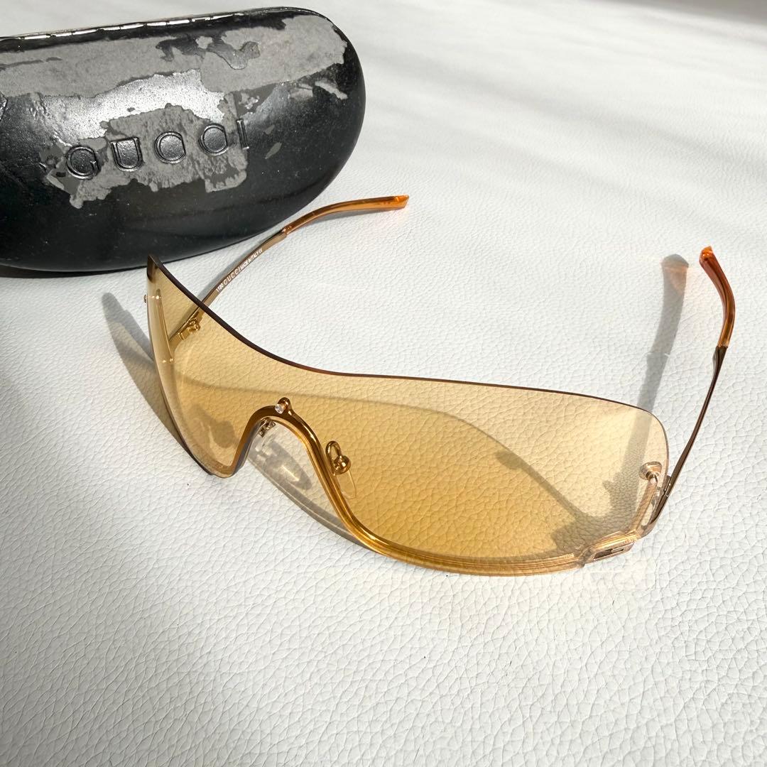 GUCCI シールド サングラス 一眼レンズ Y2K 廃盤 高見沢俊彦 着用