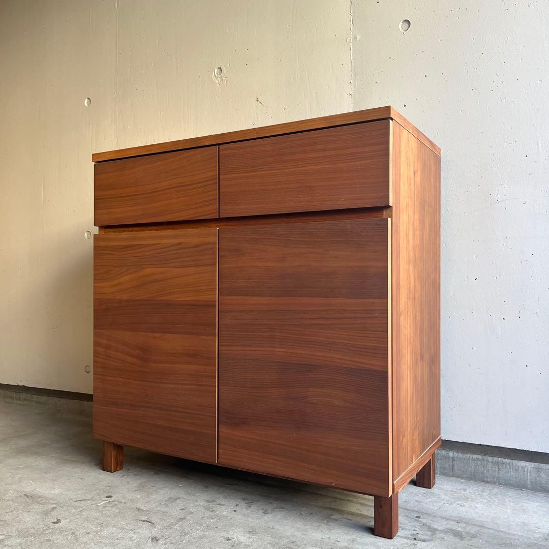 美品・廃盤希少★無印 ウォールナット材キャビネット・木製扉