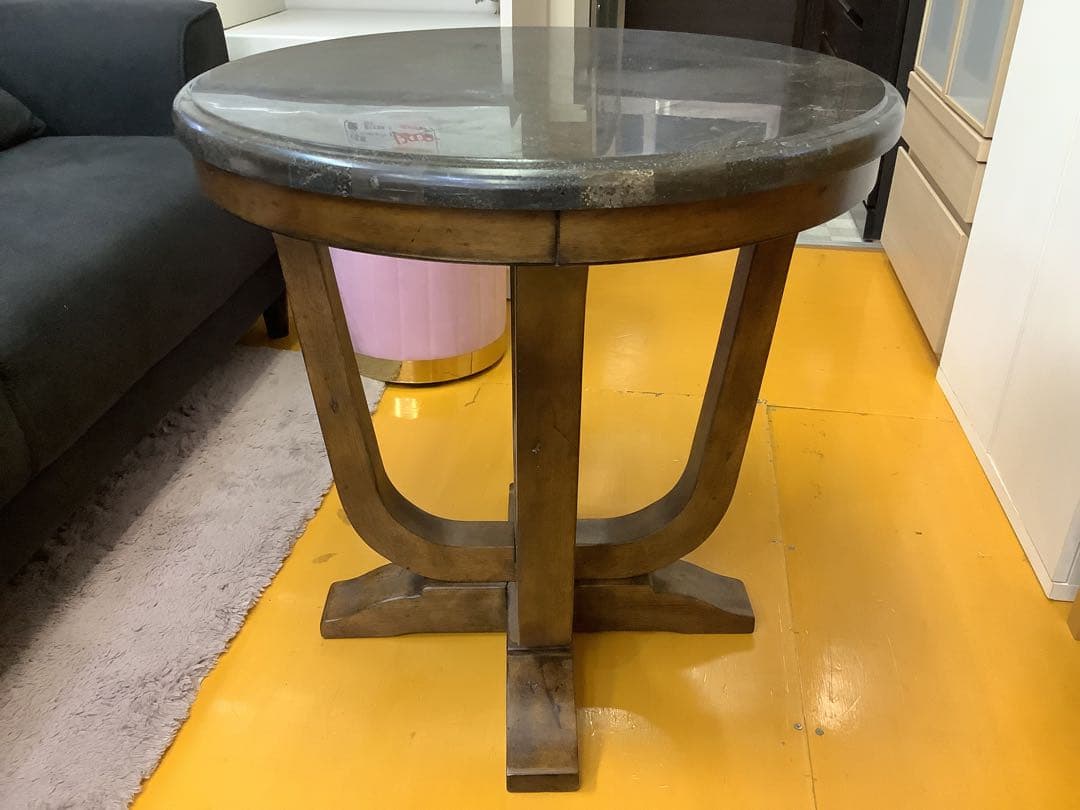 【大理石調】ラウンドエンドテーブル