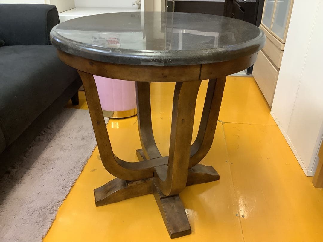 【大理石調】ラウンドエンドテーブル