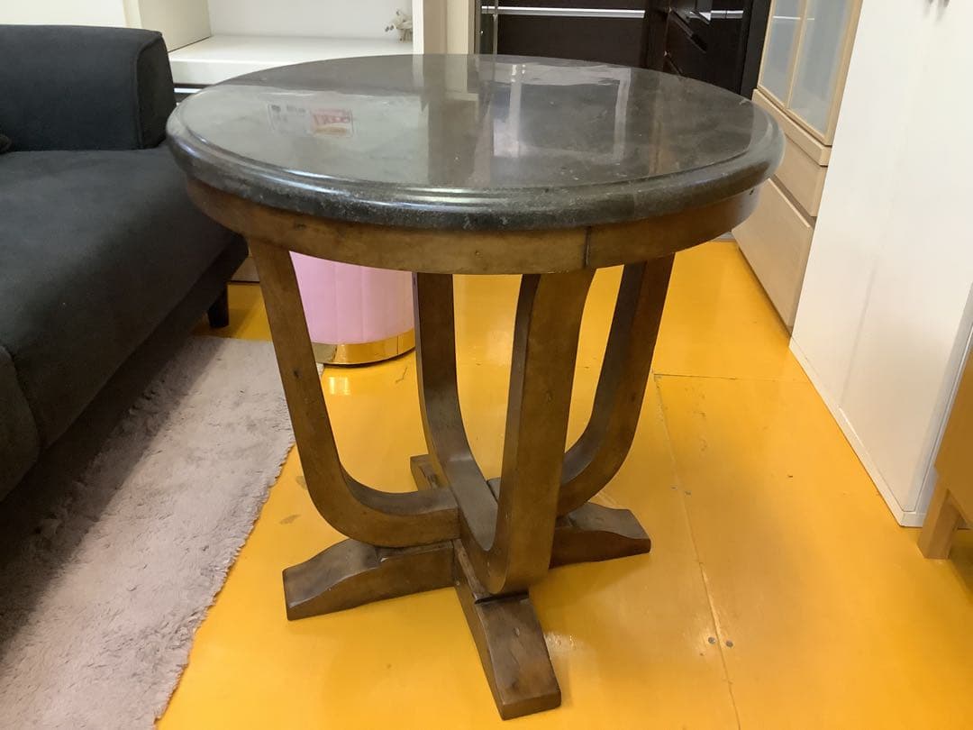 【大理石調】ラウンドエンドテーブル