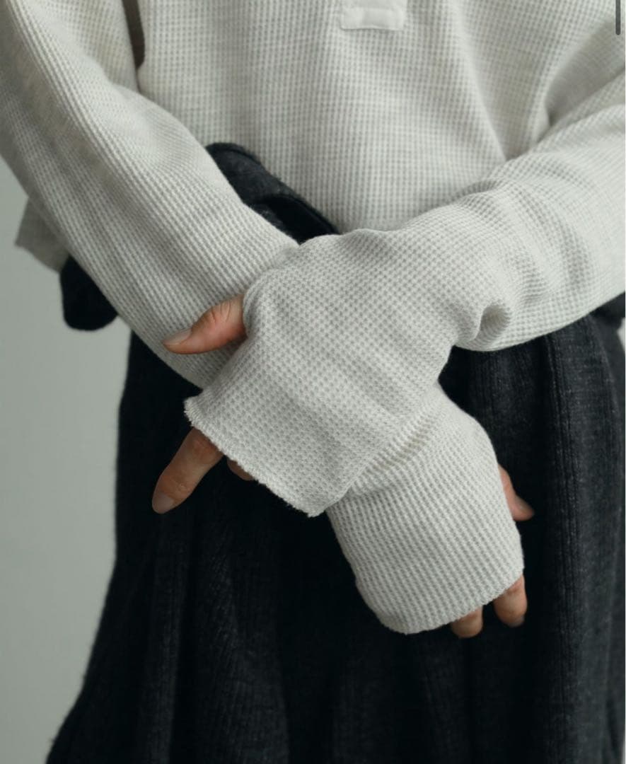 『新品未使用品』anuke Waffle Henley Tops(オートミール)