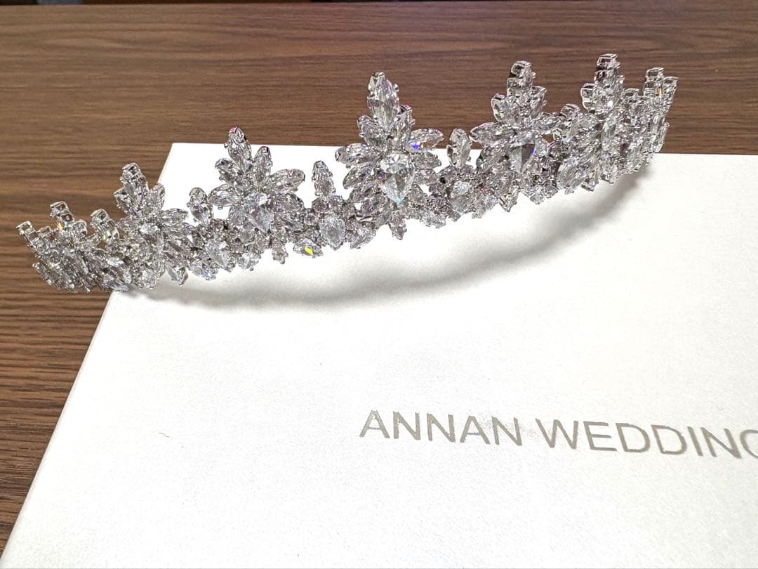 結婚式 ウェディングドレス 低めティアラANNAN WEDDING JT15