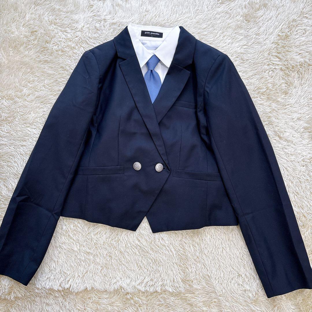 ポンポネット 160cm フォーマルスーツ 卒服　入学式 濃紺 お受験　発表会