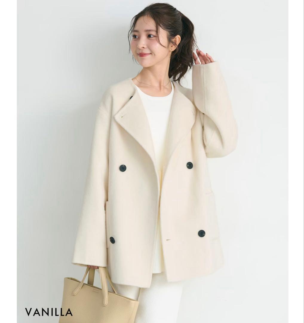 basement online ノーカラー2WAYリバーミドルコート