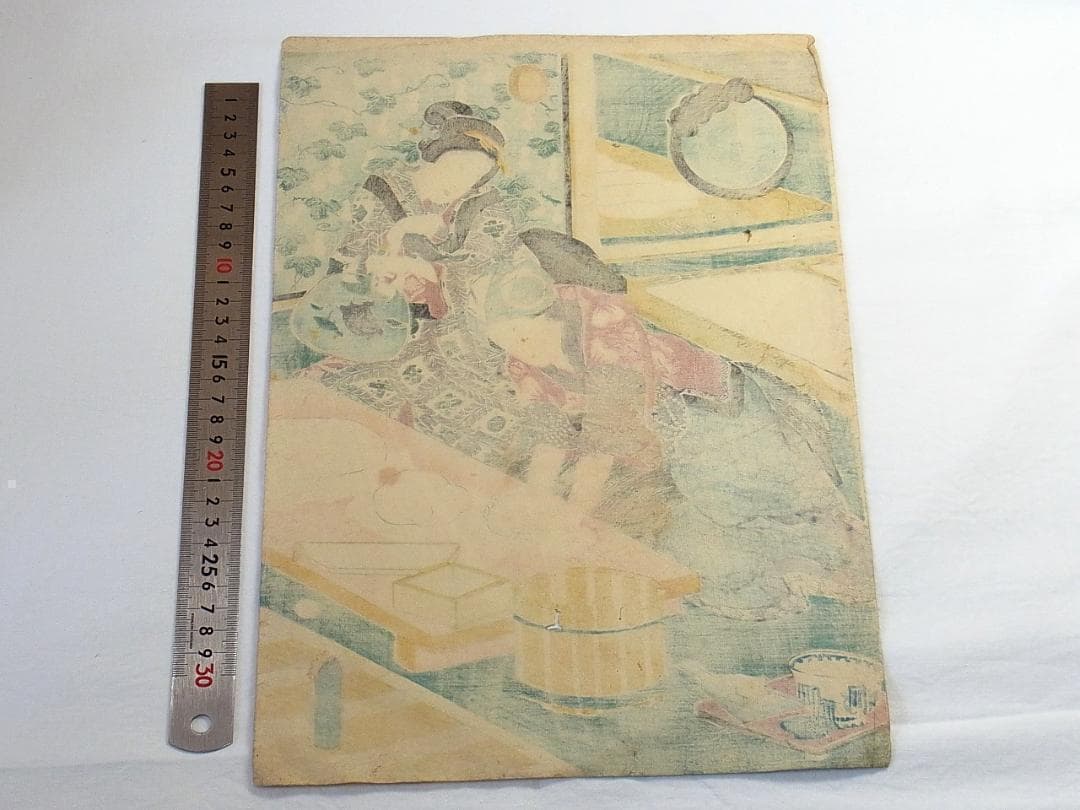 歌川国貞 浮世絵 木版画 餅つき風景2枚セット 年中行事 美人画 江戸時代