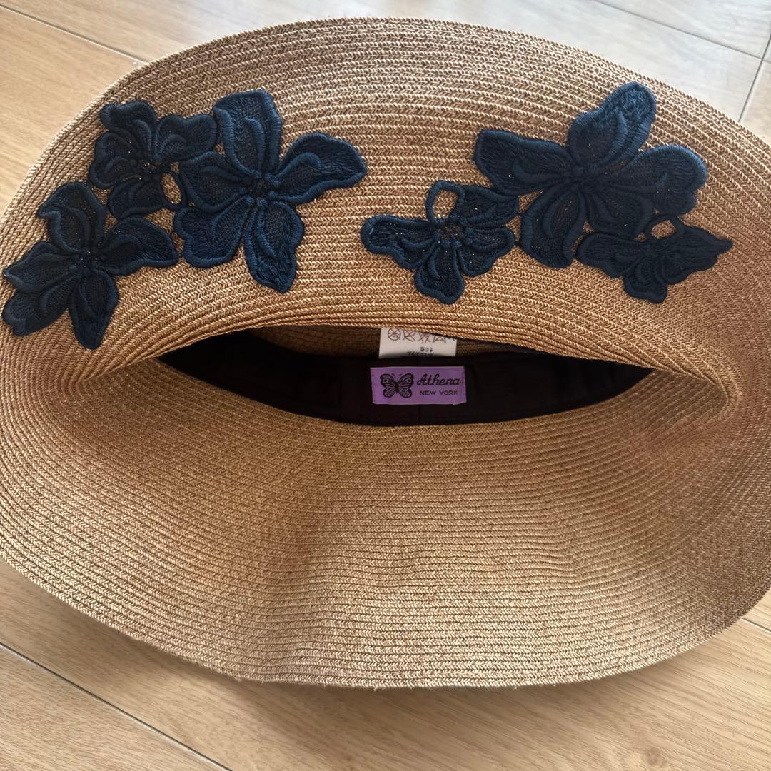 Athena New York フラワーハット ベージュ