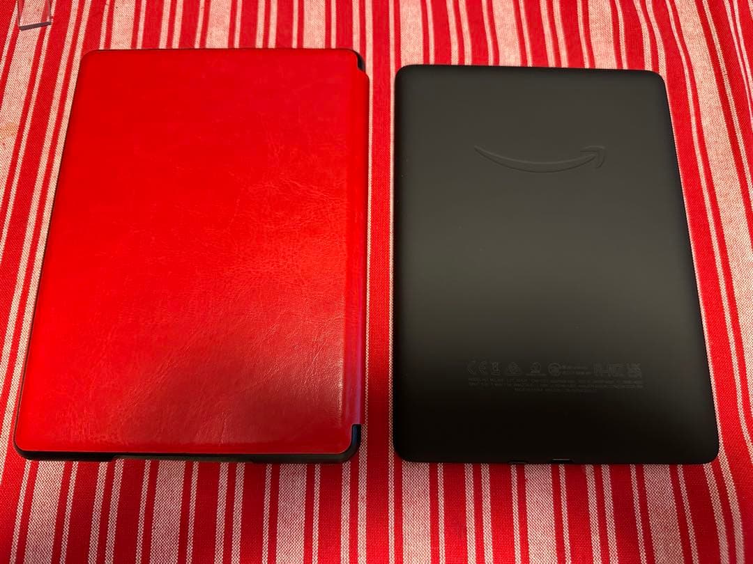 Amazon Kindle 本体 レッドレザーカバー付き