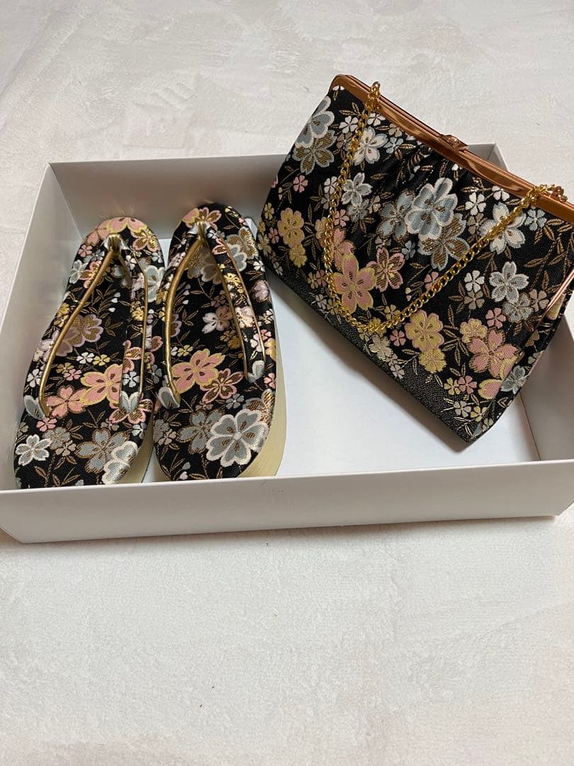 草履とバッグのセット LL 佐賀錦　美品