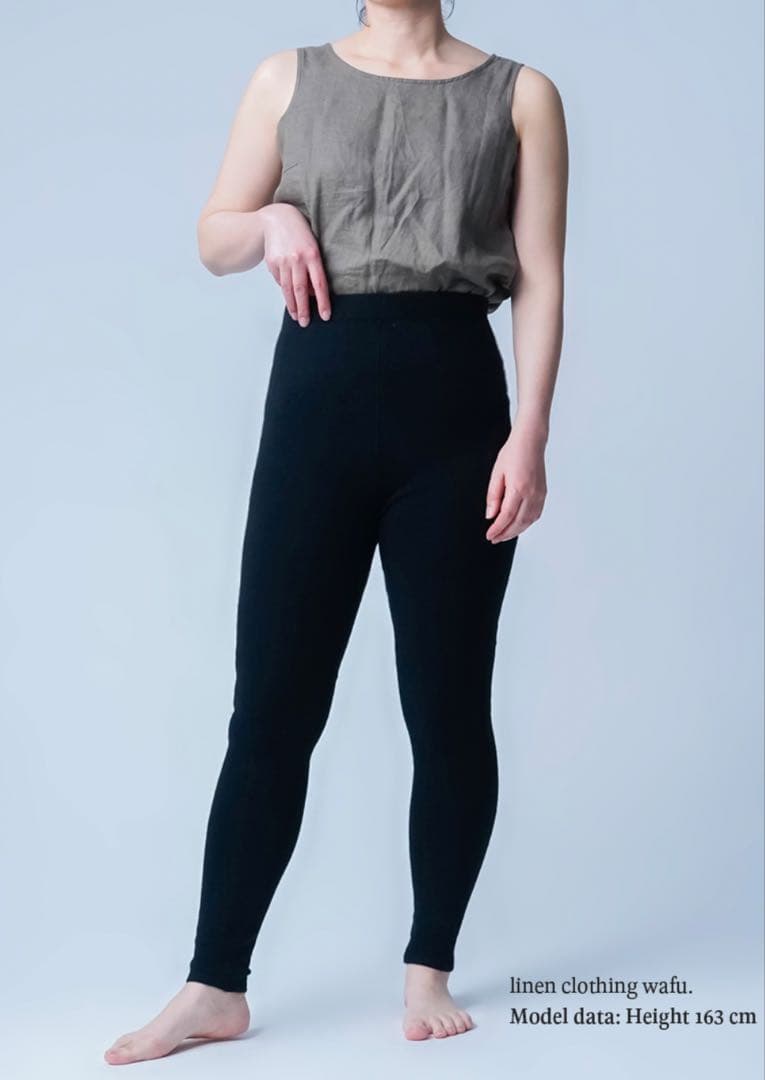 試着のみ美品　wafu ワフ　【ヤク100%】ヤクロングレギンス ／ ブラック