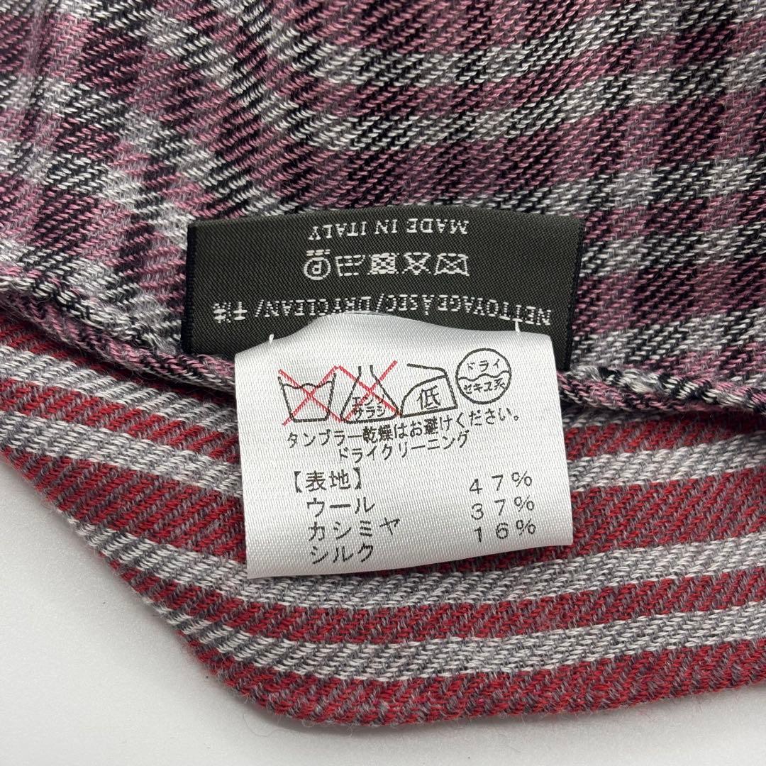 BERLUTI ベルルッティ　ストール　シルク　チェック　ユニセックス　美品