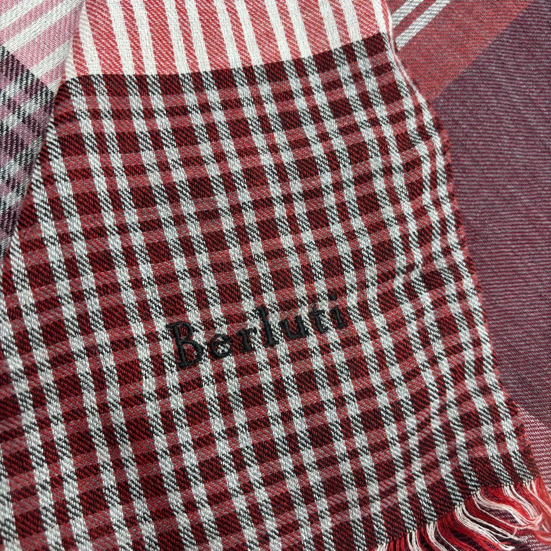 BERLUTI ベルルッティ　ストール　シルク　チェック　ユニセックス　美品
