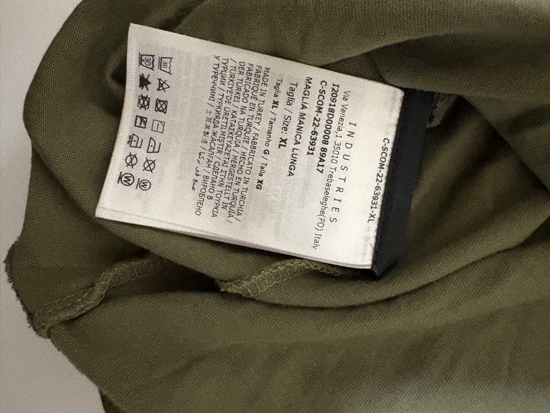 MONCLER モンクレール 長袖Tシャツ カーキ XL ロゴ刺繍