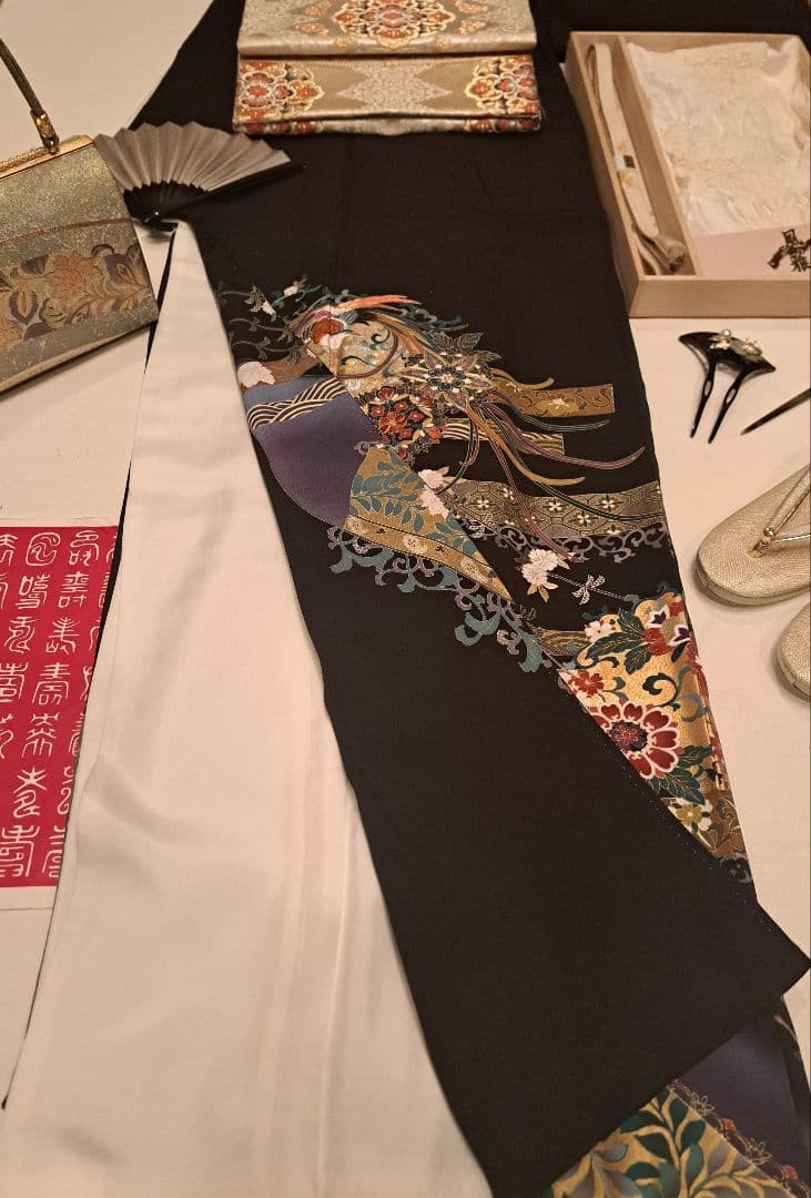 美品❇️後藤久美子ブランド　金彩刺繍　 黒留め袖　 比翼仕立て　フルセット