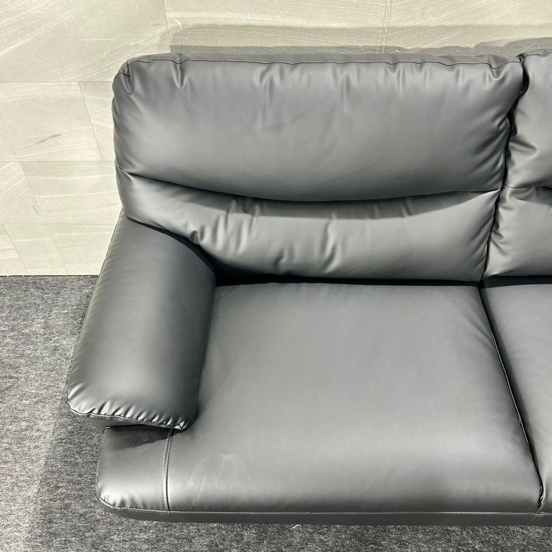 ニトリ 3人掛け ソファ 革張り キャッツ3 シンプル 家具 d5226