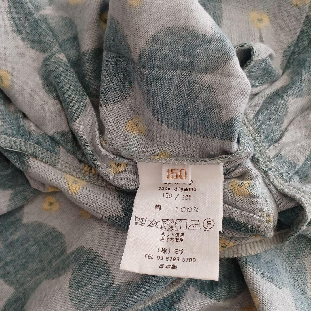 【150】minä perhonen 七分袖花柄ワンピース