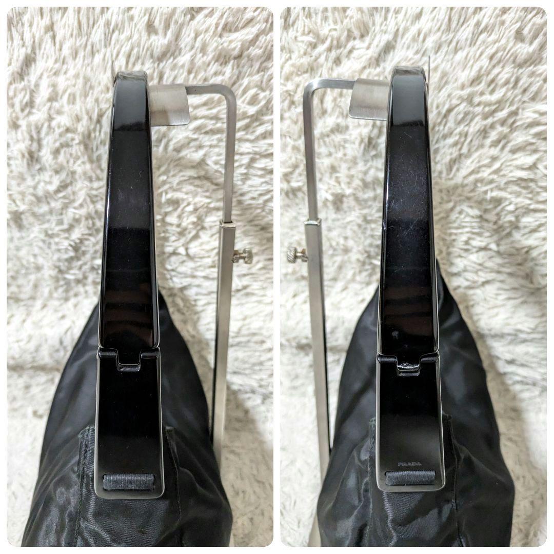 希少 PRADA プラスチックハンドル ナイロン ワンショルダーバッグ ブラック
