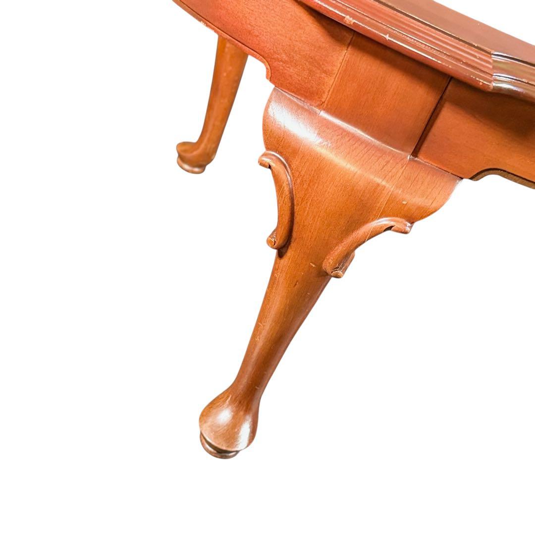 HR783 ETHAN ALLEN ガラストップテーブル　猫脚　コーヒーテーブル