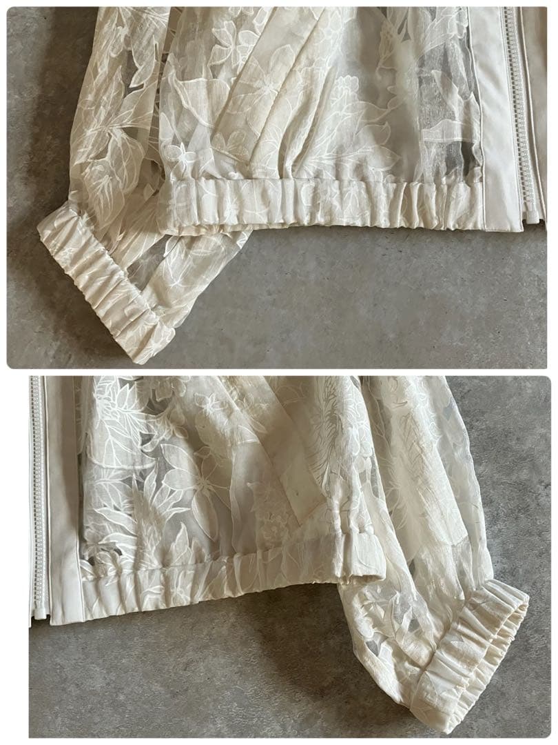 極美品 DAMA collectionトルコ素材 花柄 ジャケット シアー