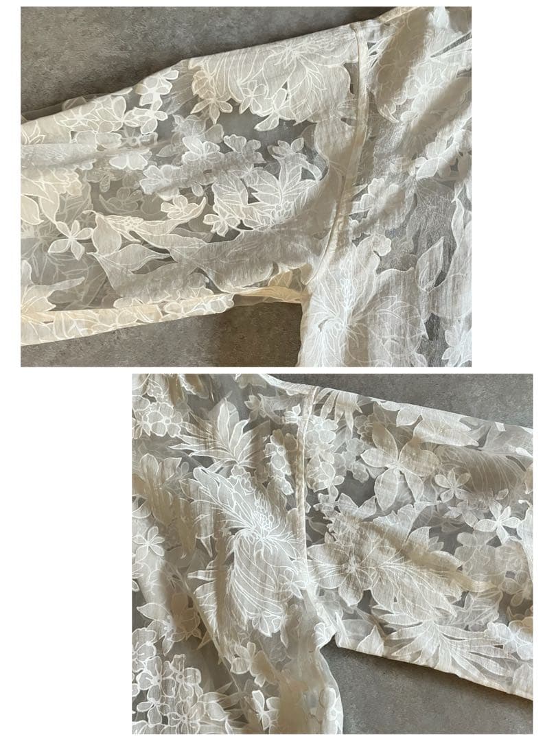 極美品 DAMA collectionトルコ素材 花柄 ジャケット シアー