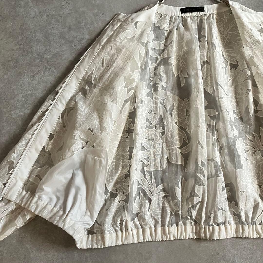 極美品 DAMA collectionトルコ素材 花柄 ジャケット シアー