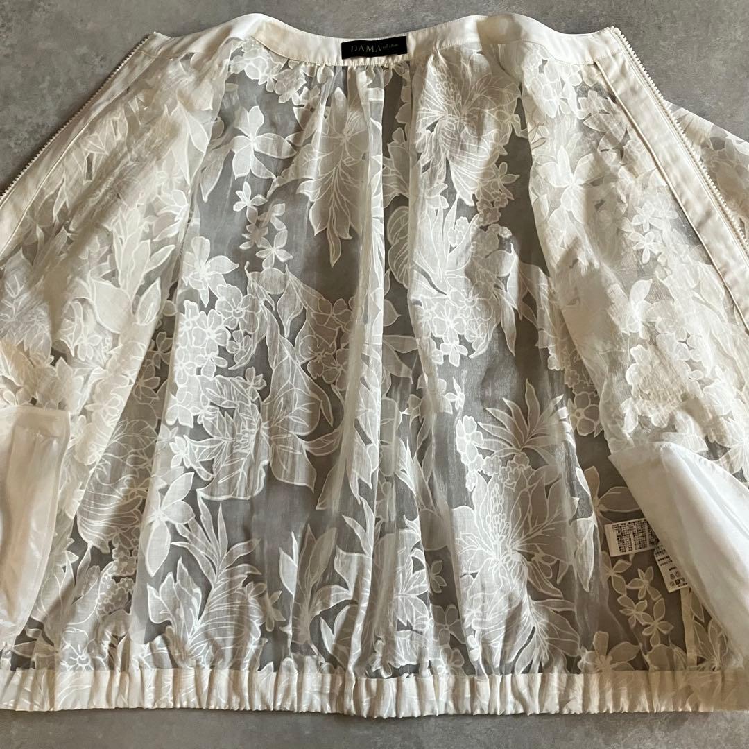 極美品 DAMA collectionトルコ素材 花柄 ジャケット シアー