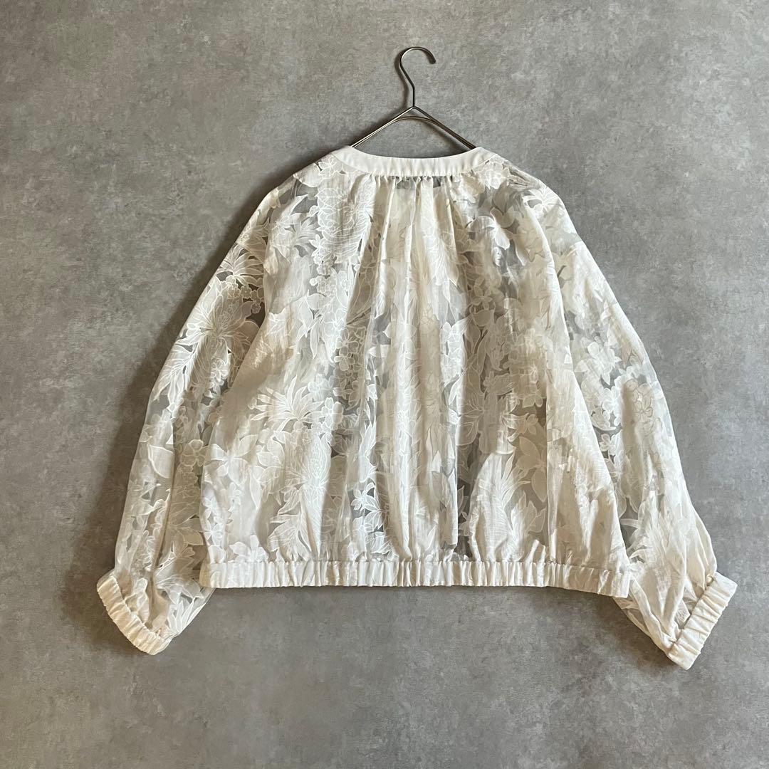 極美品 DAMA collectionトルコ素材 花柄 ジャケット シアー