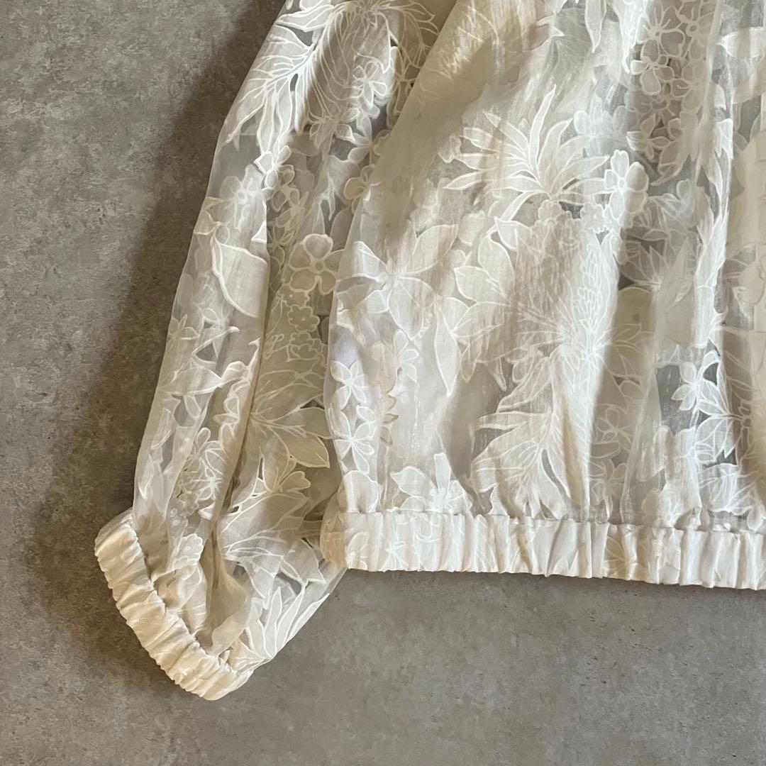 極美品 DAMA collectionトルコ素材 花柄 ジャケット シアー