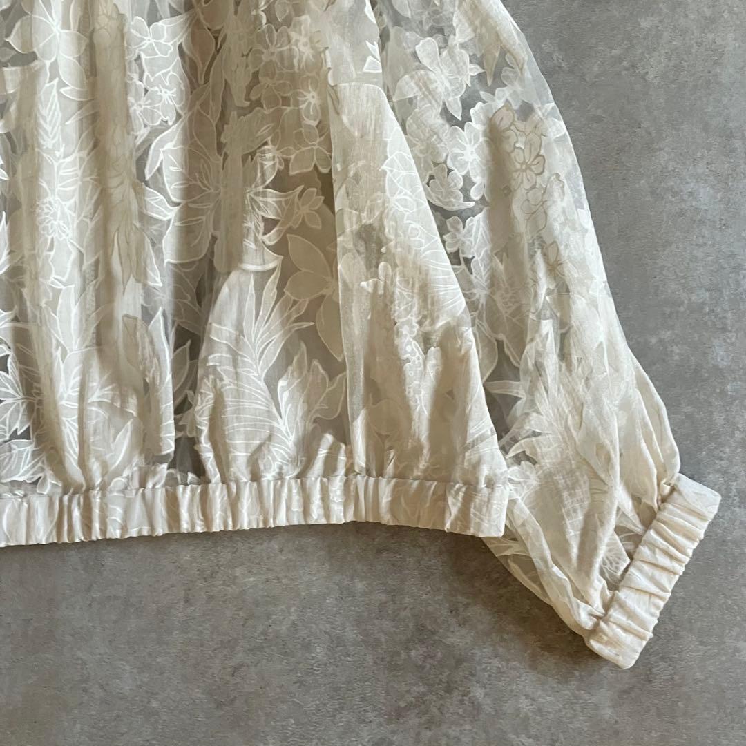 極美品 DAMA collectionトルコ素材 花柄 ジャケット シアー