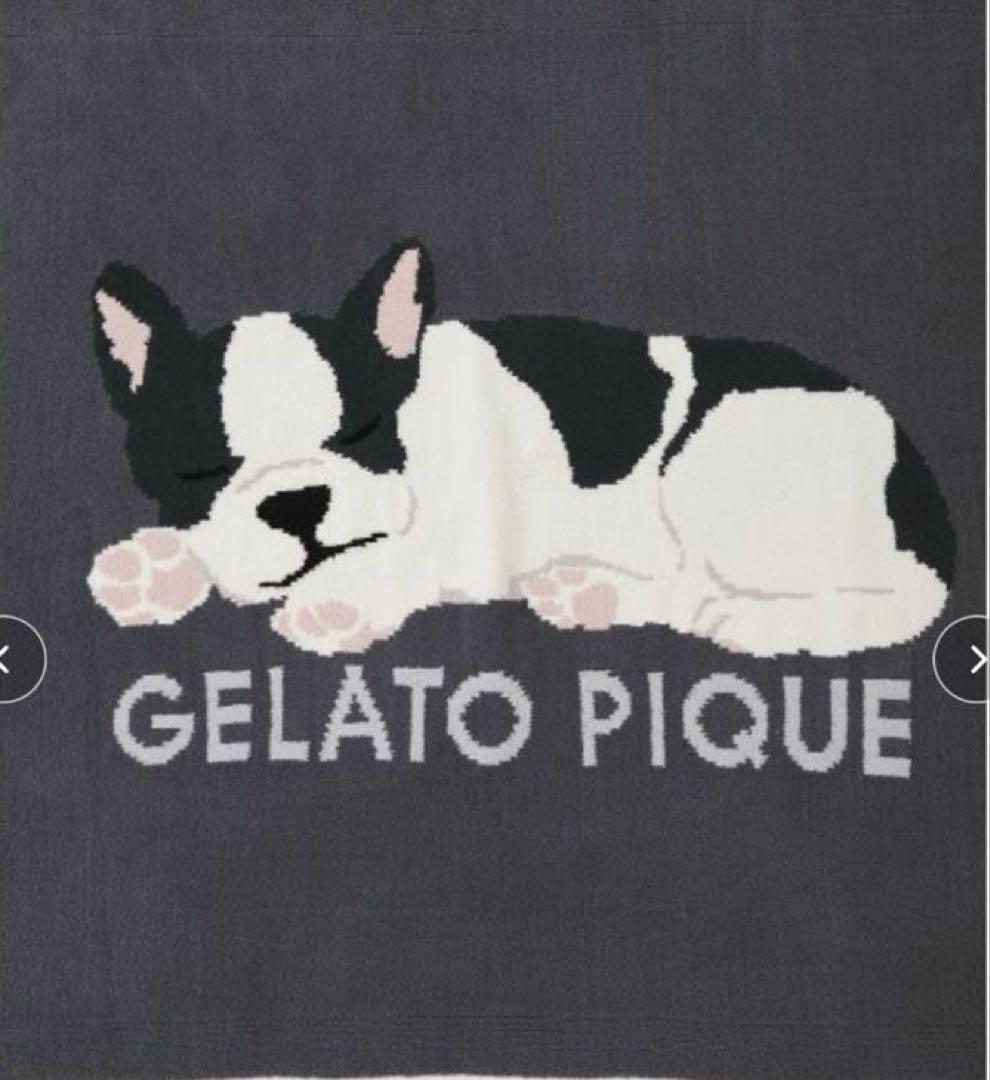 ジェラピケ　SLEEPING DOG ジャガードブランケット　フレンチブルドッグ