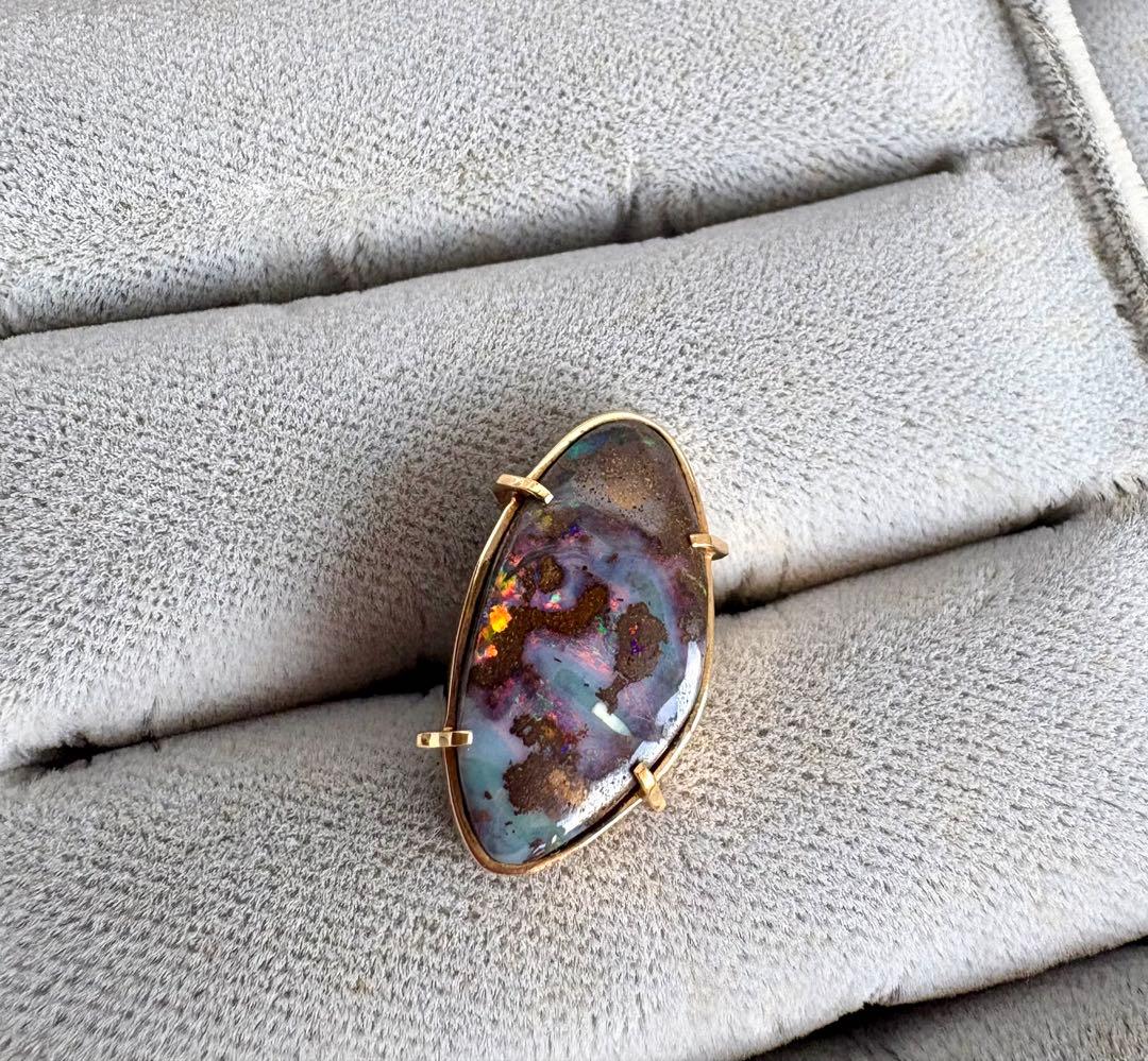 K18 オパールのタイタック　ネクタイピン　ブローチ