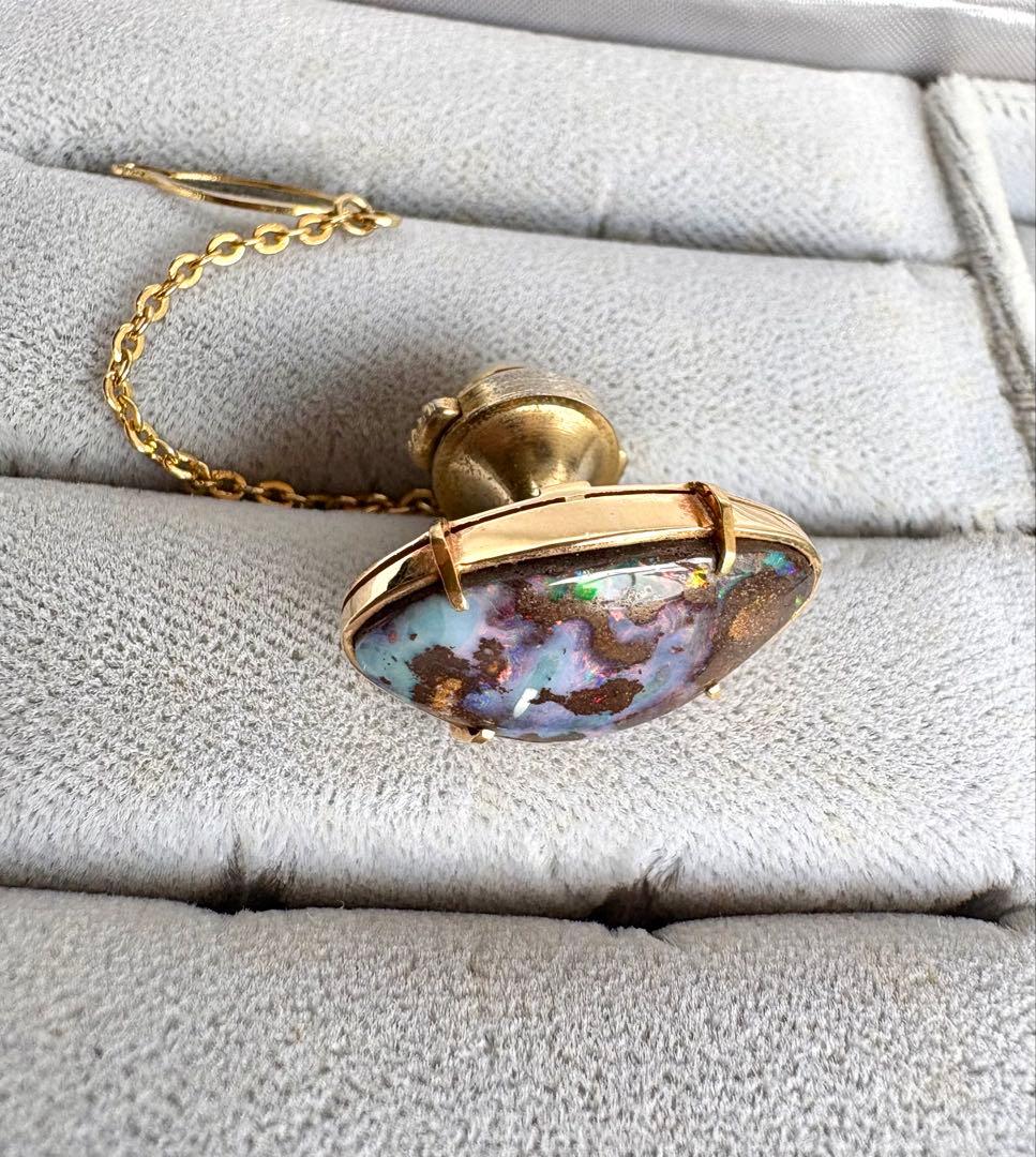 K18 オパールのタイタック　ネクタイピン　ブローチ