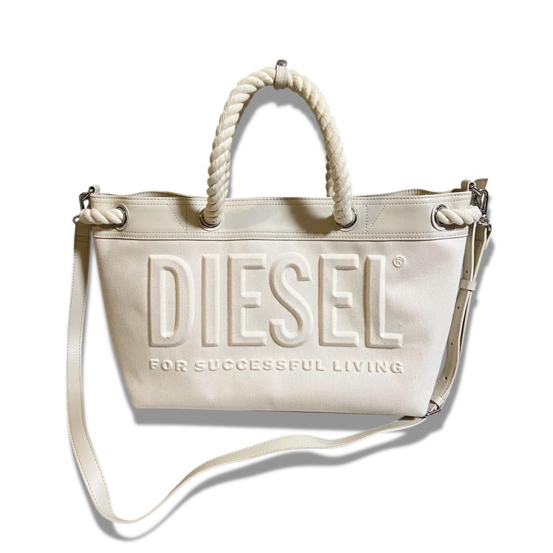 美品 DIESEL デニム カウレザー トートバッグ 2way ディーゼル 人気