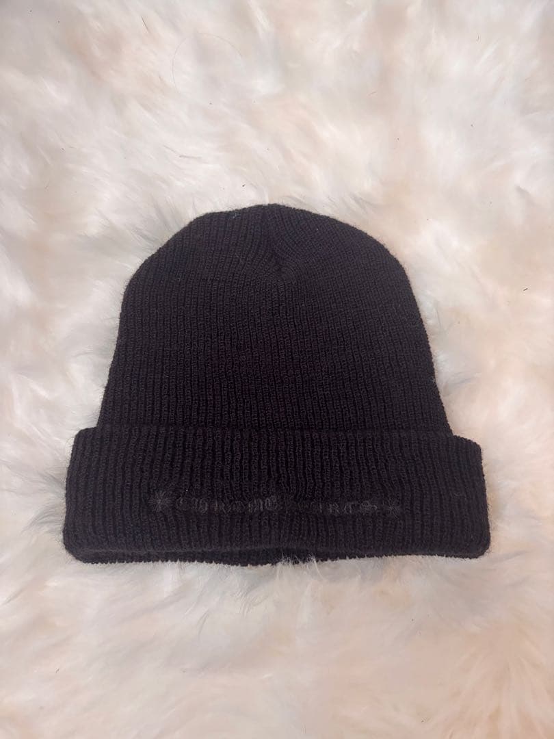 クロムハーツ　クロス　黒　ニット帽